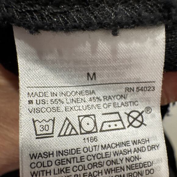 Old Navy Black Utility Romper Womens Size Medium Linen Blend Boho Pockets - Picture 7 of 7